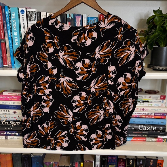 Madewell Floral Black, Brown and Pink Women's Top - Picture 3 of 7